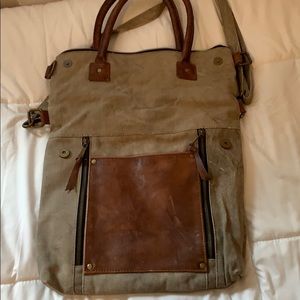 Distressed canvas bag